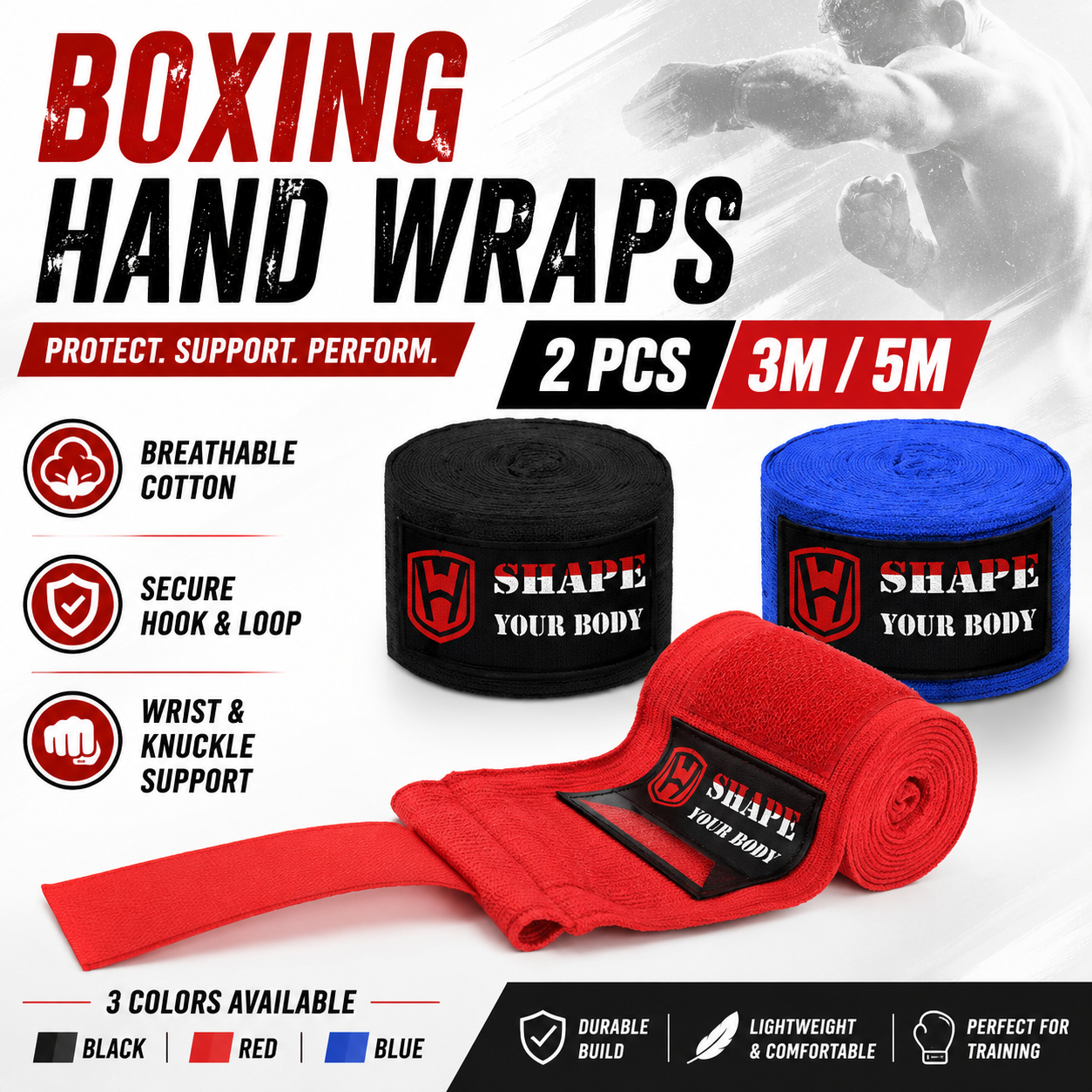 2PCS Boxing Hand Wraps 3M 5M B - đánh giá và giá Wrist Wrap Support